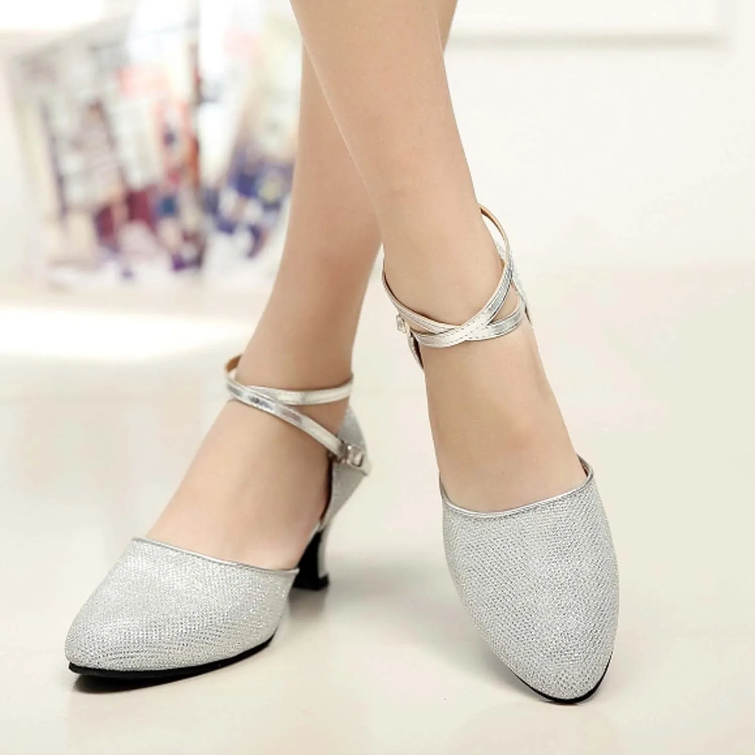 oiangi Pump Shoes for Women 2023 Fashion Latin Dance Shoes Ladies Professional Ballroom Salsa Practice Performance Dance Shoes