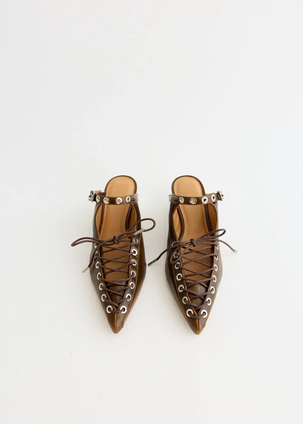 Oleatex Lace Up Mules
