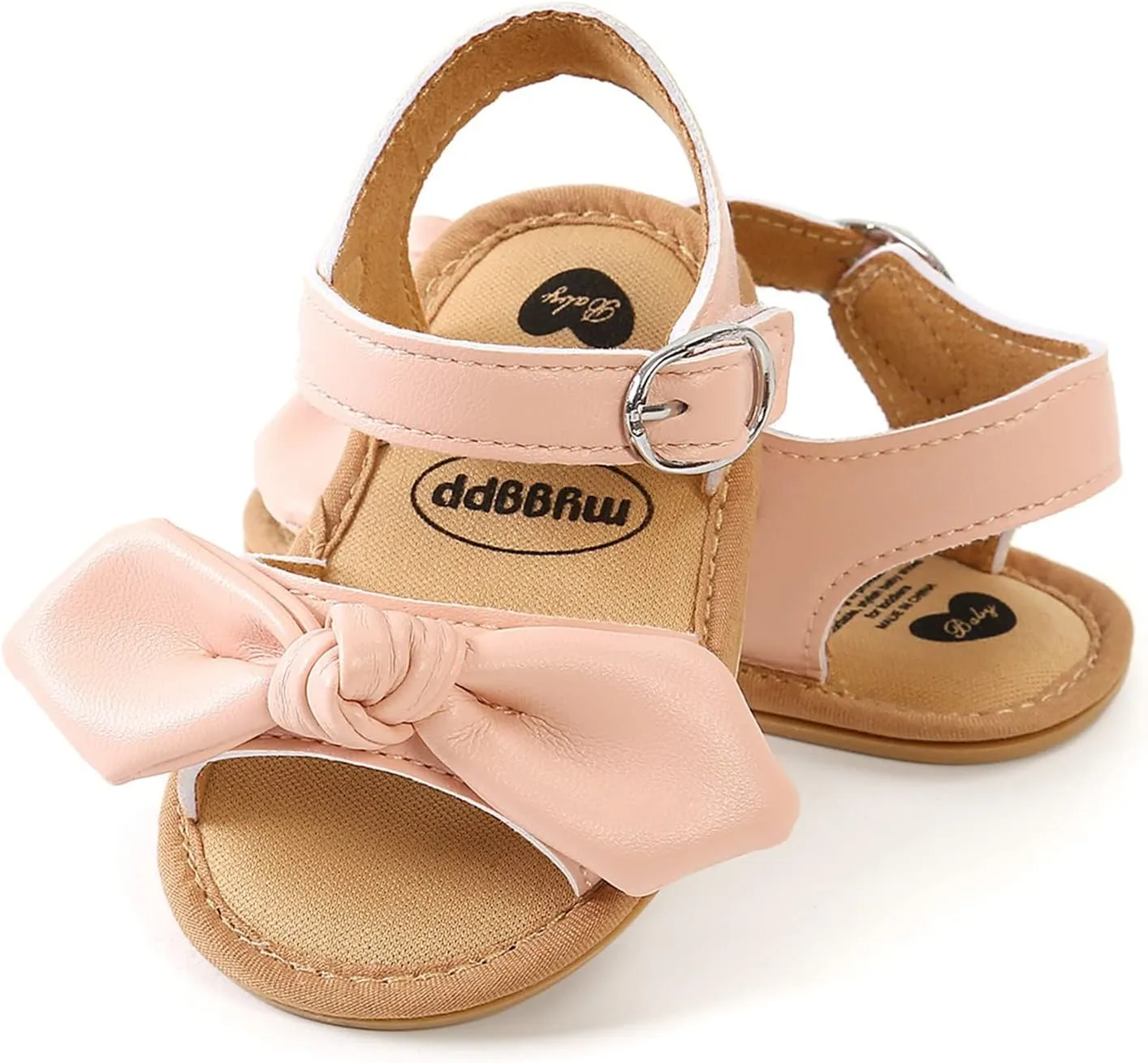 Prewalkers Baby Girl Bowknot Sandals Summer Outdoor First Walking Flats Shoes Infant Open Toe Ankle Strap Sandals