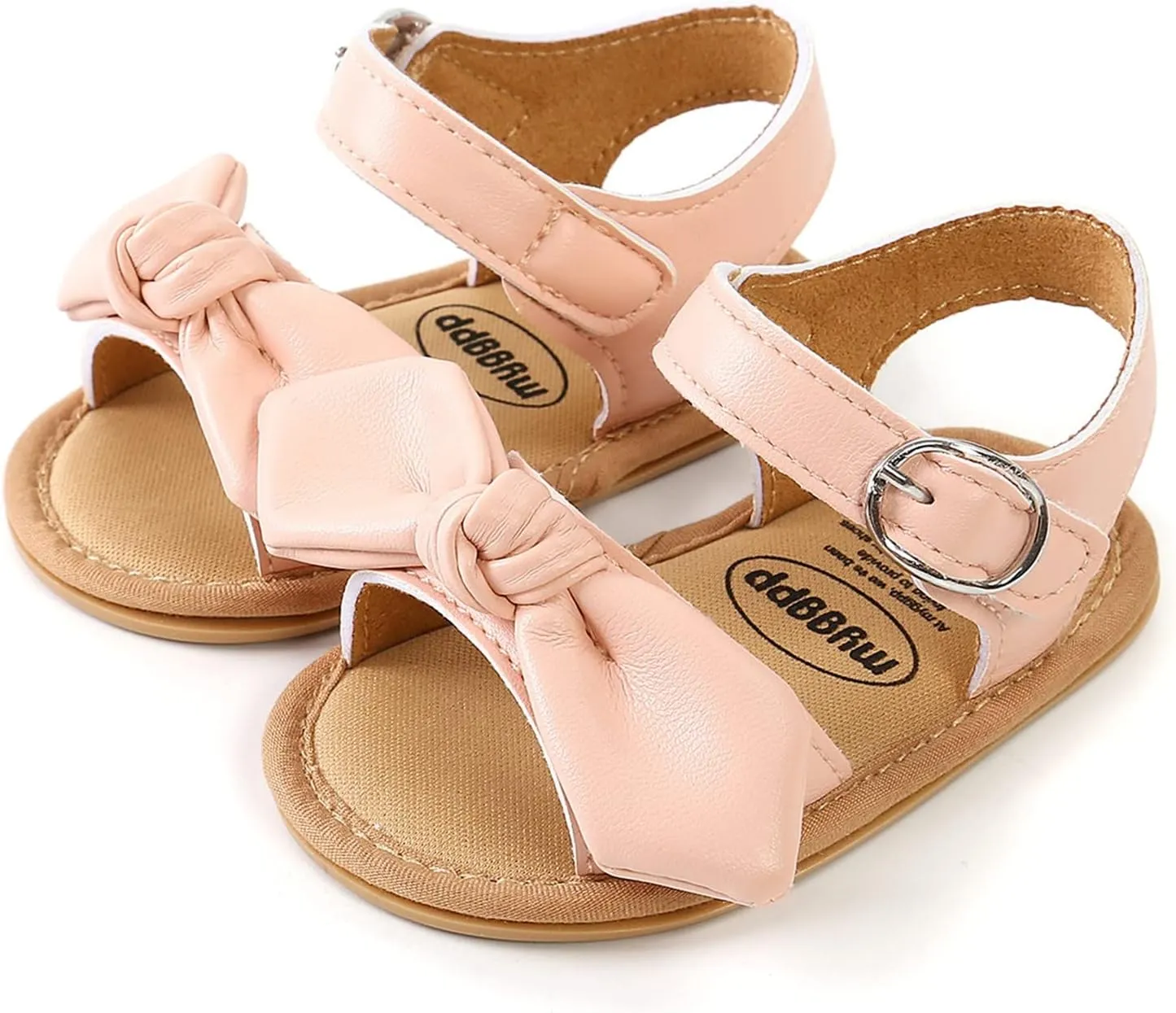 Prewalkers Baby Girl Bowknot Sandals Summer Outdoor First Walking Flats Shoes Infant Open Toe Ankle Strap Sandals