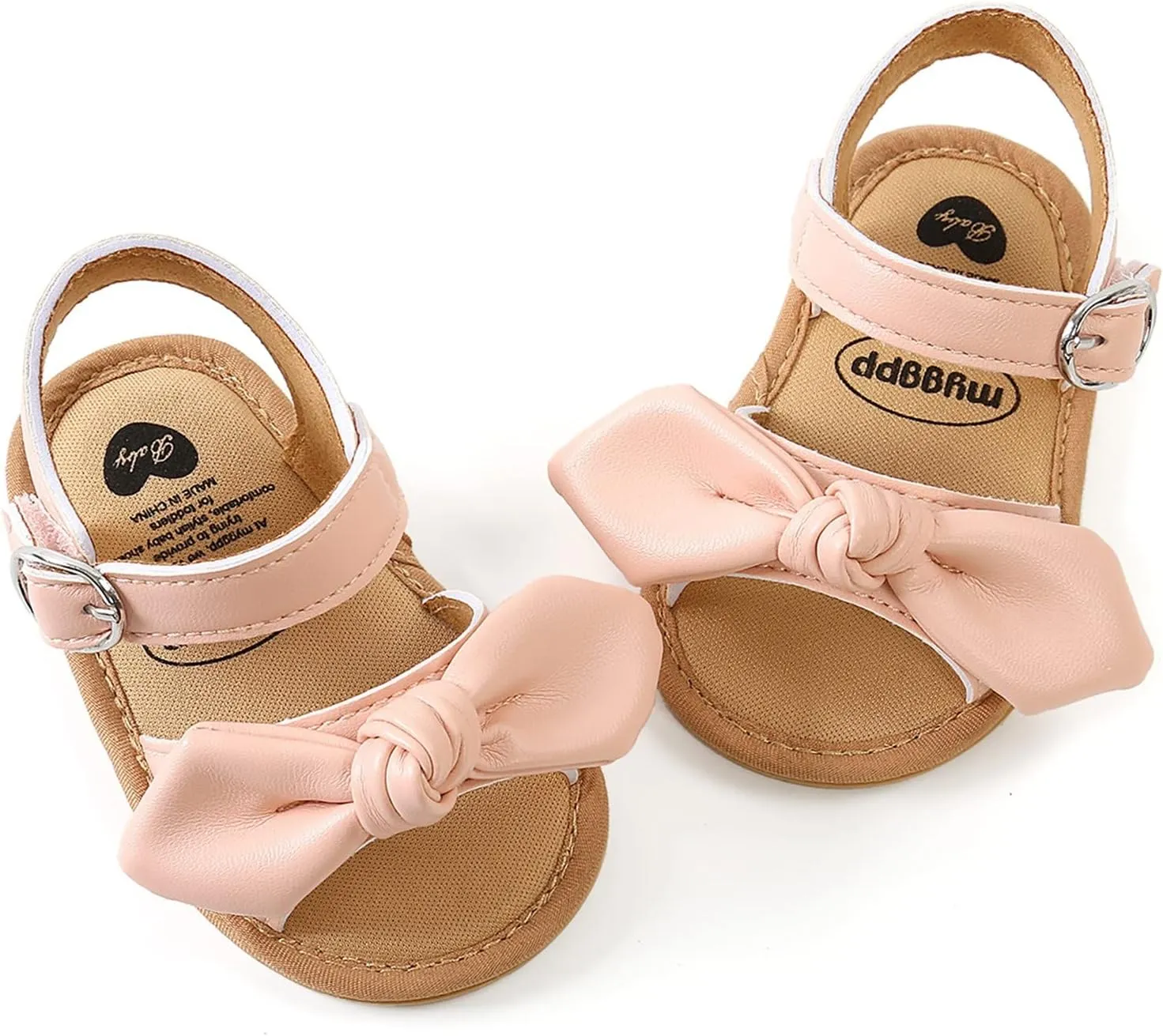 Prewalkers Baby Girl Bowknot Sandals Summer Outdoor First Walking Flats Shoes Infant Open Toe Ankle Strap Sandals