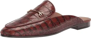 Sam Edelman Linnie Dark Brown Embellished Slip On Almond Toe Flat Heeled Mules