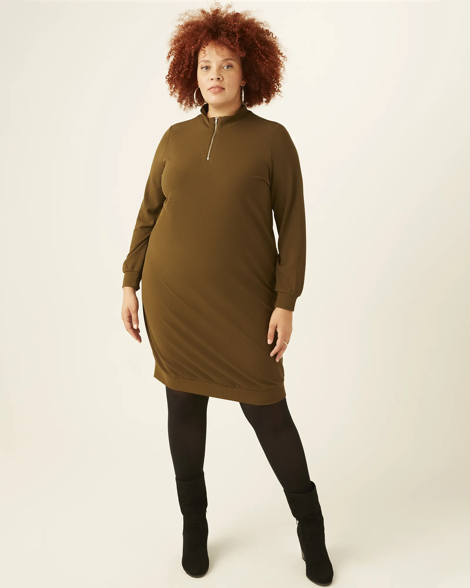 Samantha Sweater Dress | Olive Green