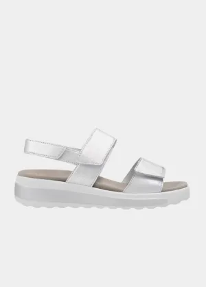 Semler Fashionable Quilted Metallic Silver Wedge Sandals
