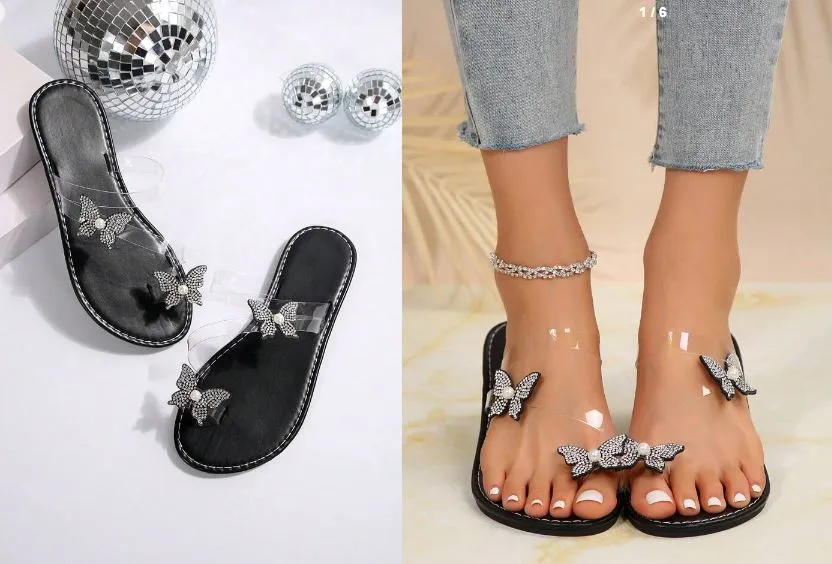 Shein Fashionable Flat Women's Sandals With Toe Separator, Size: 37 /