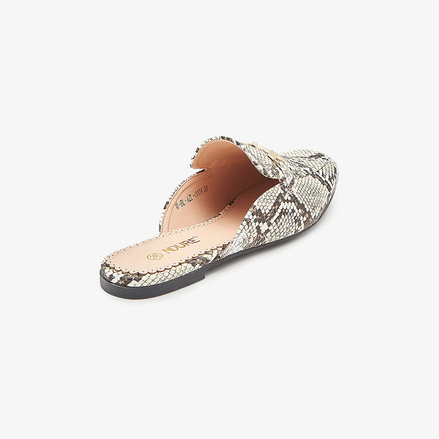Snake Skin Print Women Mules