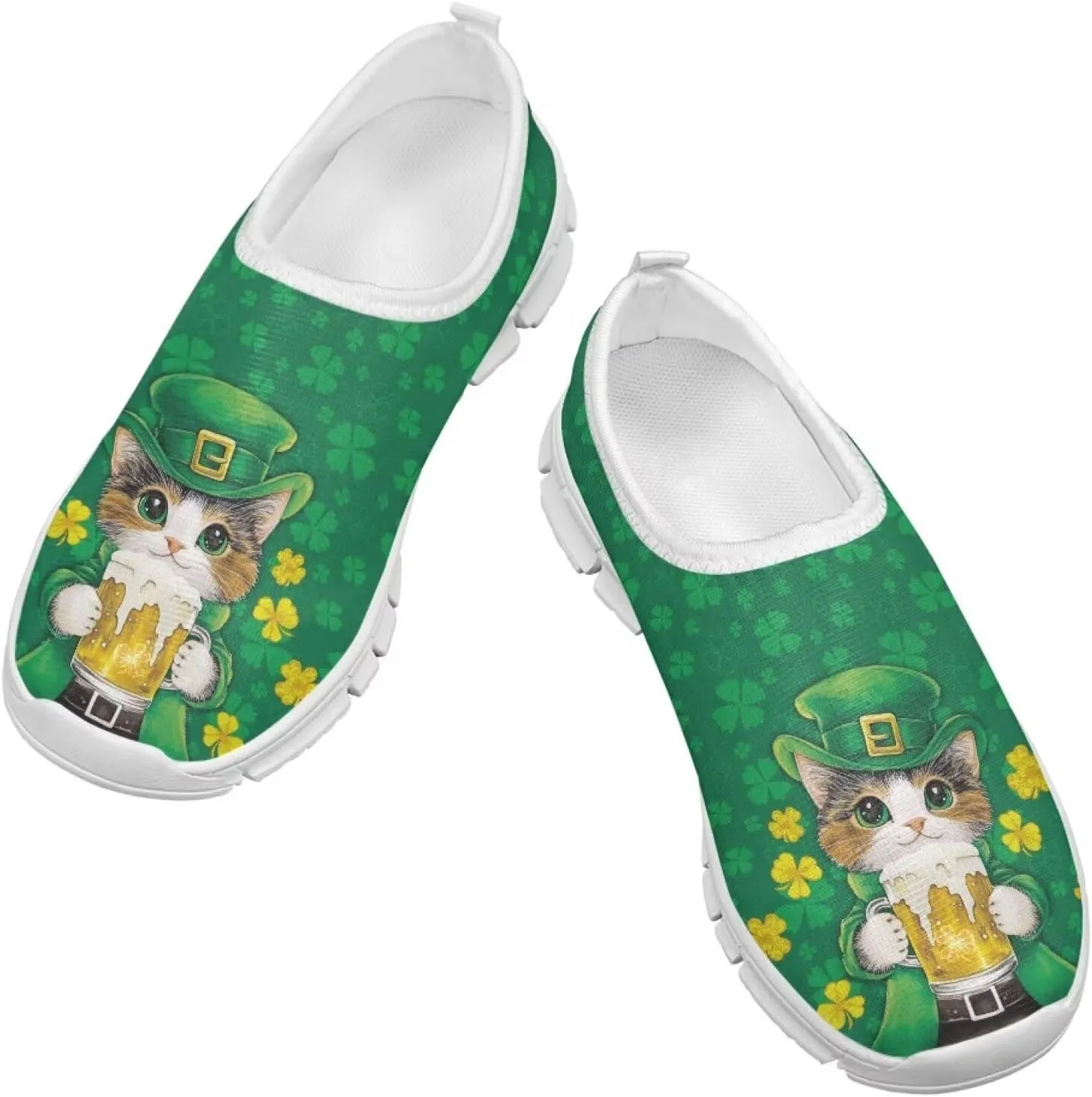 St. Patrick's Day Kids Slip On Sneakers Cute Slip On Shoes for Girls and Boys