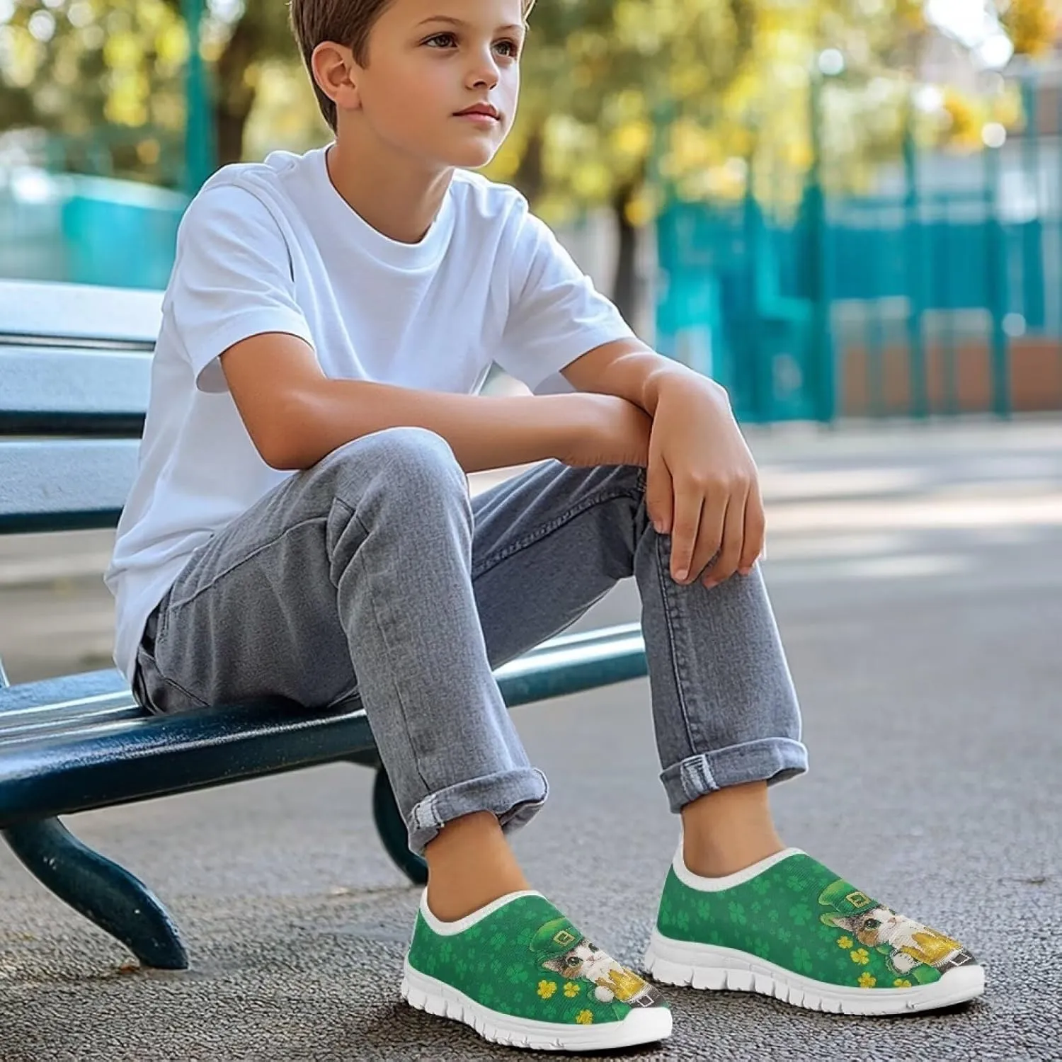 St. Patrick's Day Kids Slip On Sneakers Cute Slip On Shoes for Girls and Boys