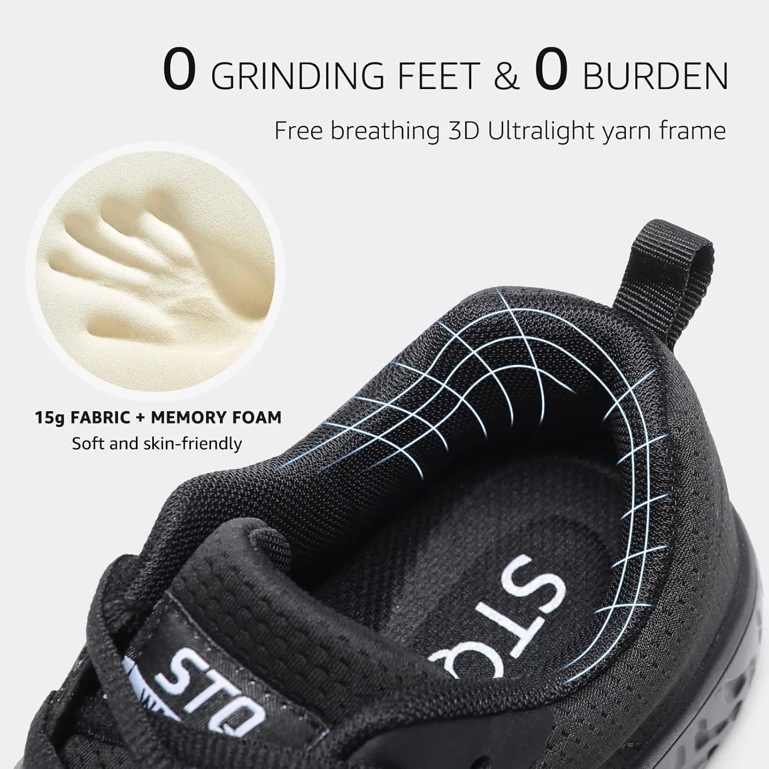 STQ Walking Shoes for Women Lace Up Lightweight Tennis Shoes