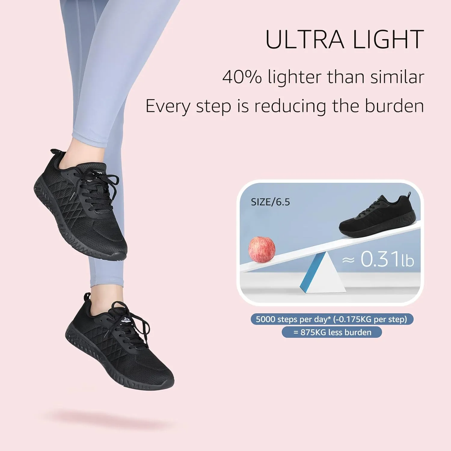 STQ Walking Shoes for Women Lace Up Lightweight Tennis Shoes