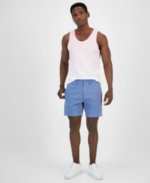 Sun   Stone Men's Colin Flat Front 7" Chino Shorts Blue 40