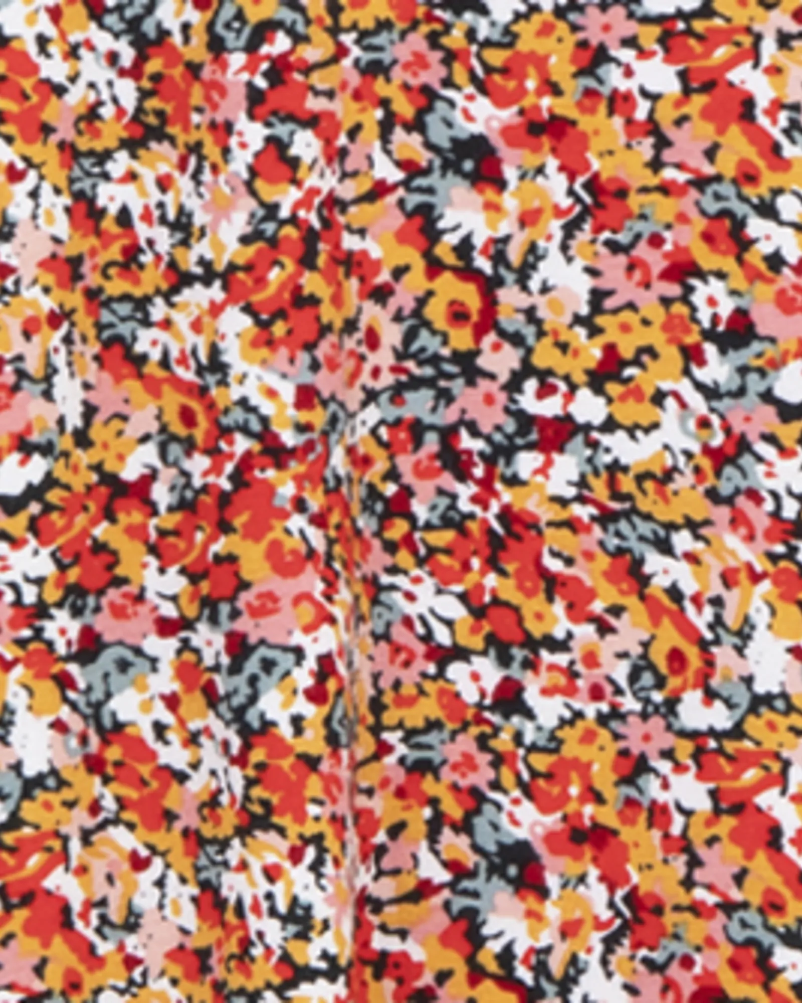 Teagan 70s Floral Hi-Low Knit Top | Orange / Red