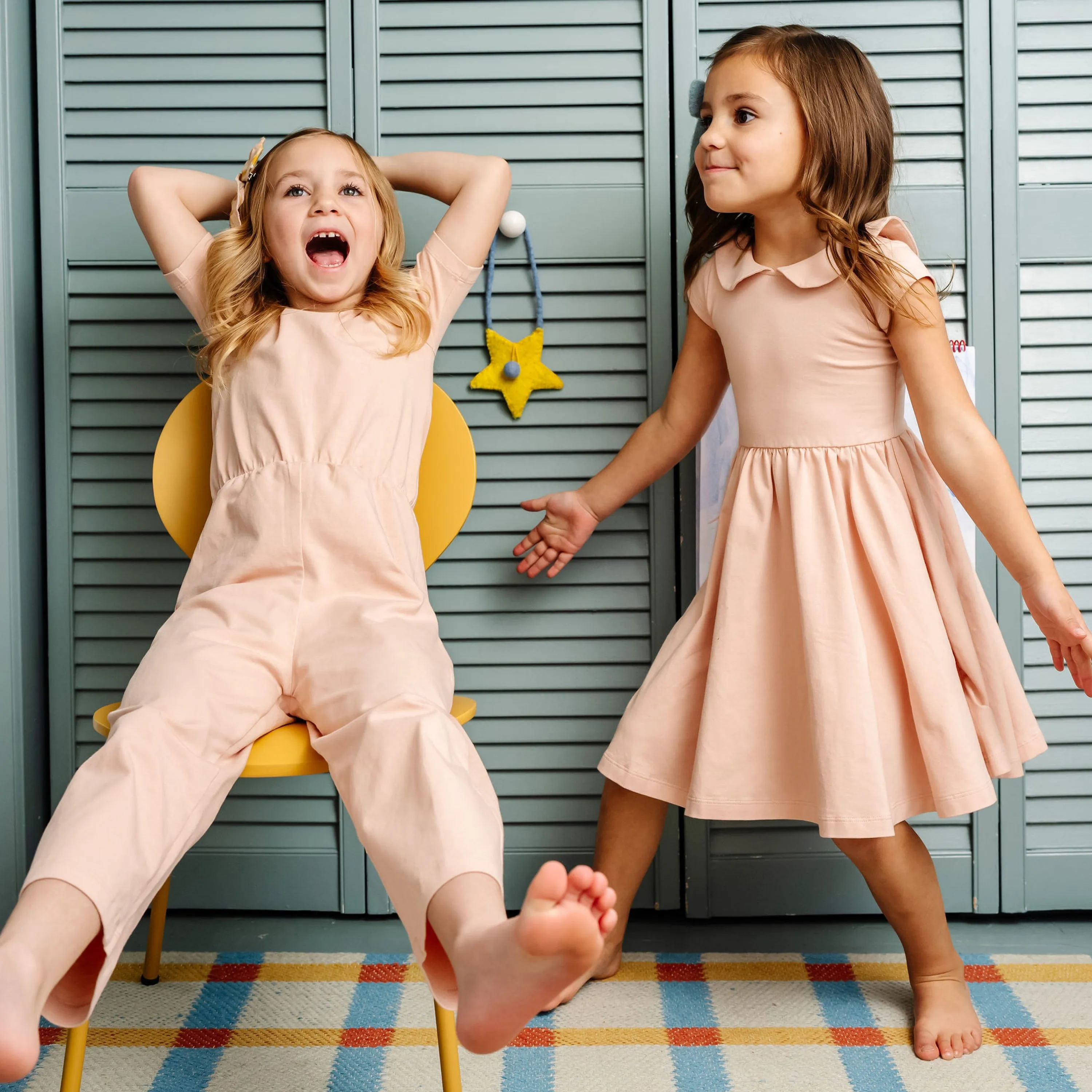 The Short Sleeve Wide Leg Jumpsuit in Dusty Rose