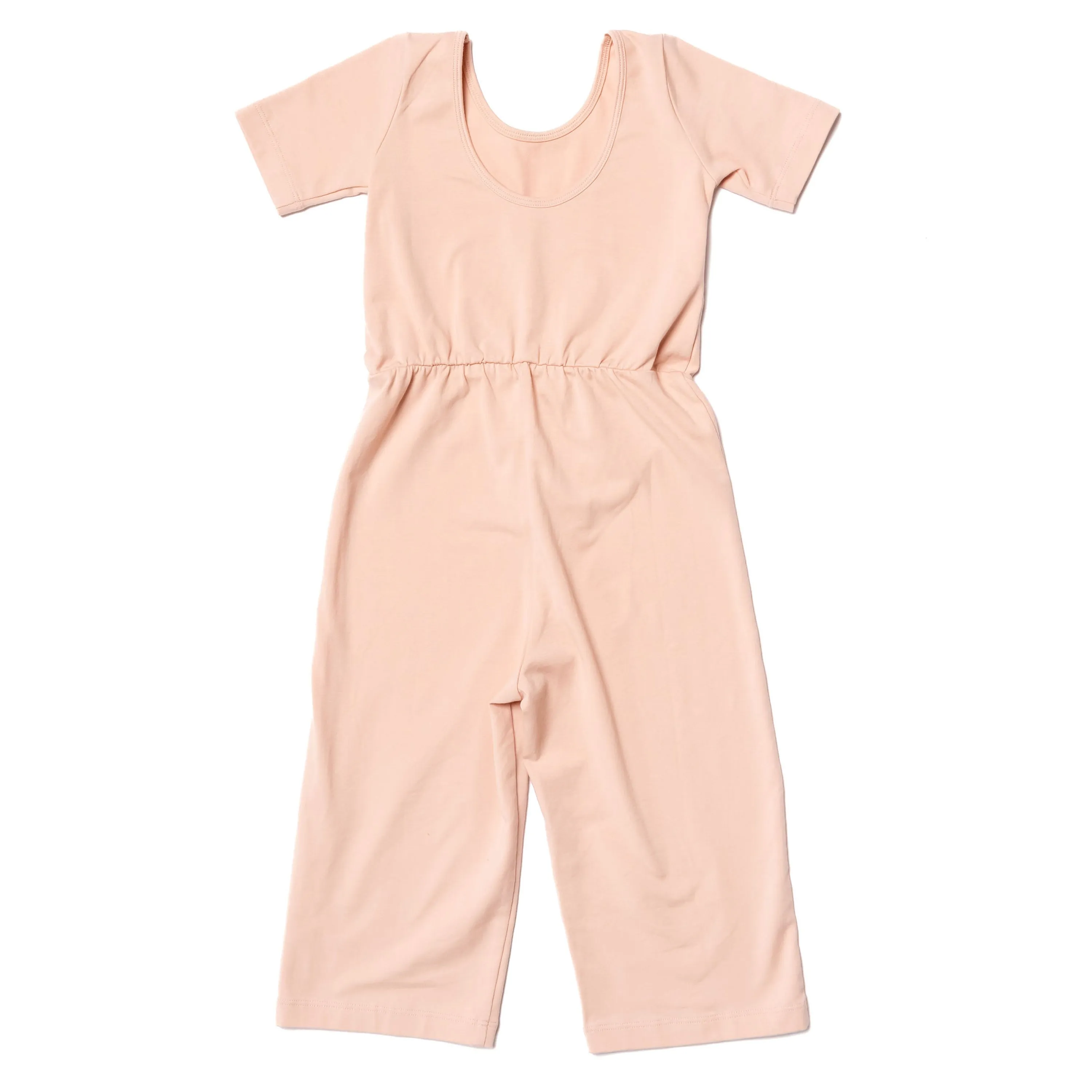 The Short Sleeve Wide Leg Jumpsuit in Dusty Rose