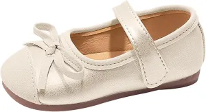 Toddler Baby Girls Mary Jane Shoes Sparkle Bow Ballerina Flats for Wedding Party Birthday Dress Shoes for Girls