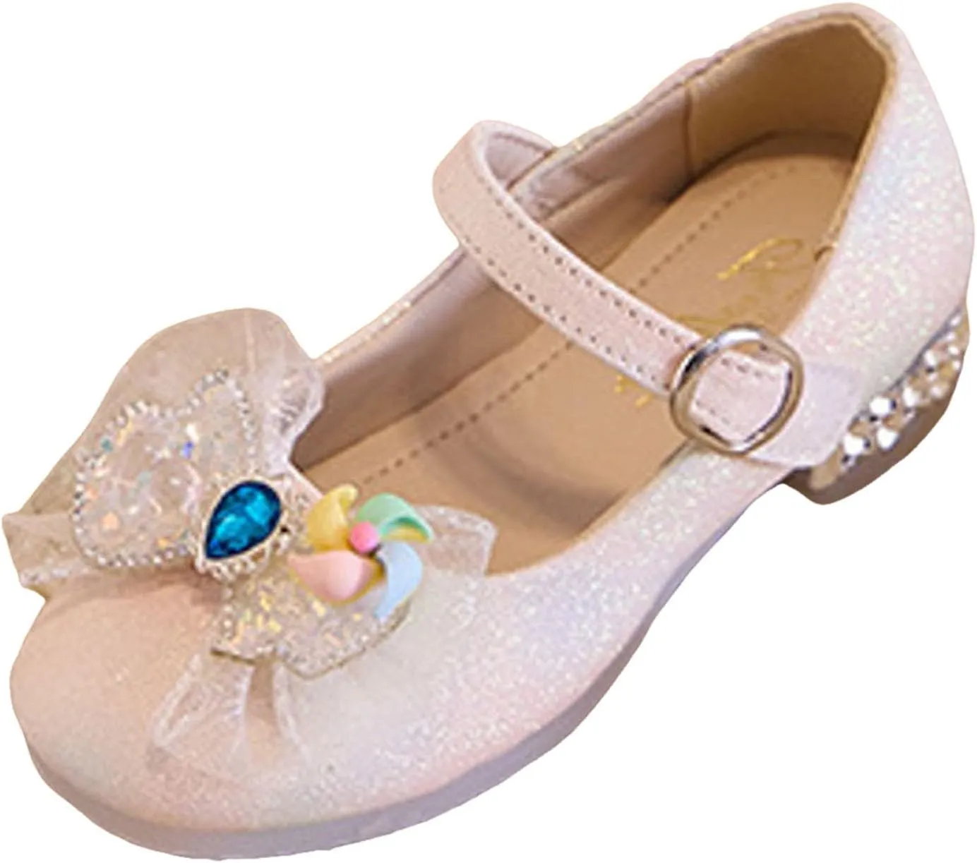Toddler Boys Girls Double Sandals Spring And Summer Girls Crystal Shoes Fashionable Thick Heel Party Performance Dance Sandals Children's Adjustable Back Strap Water Sandal