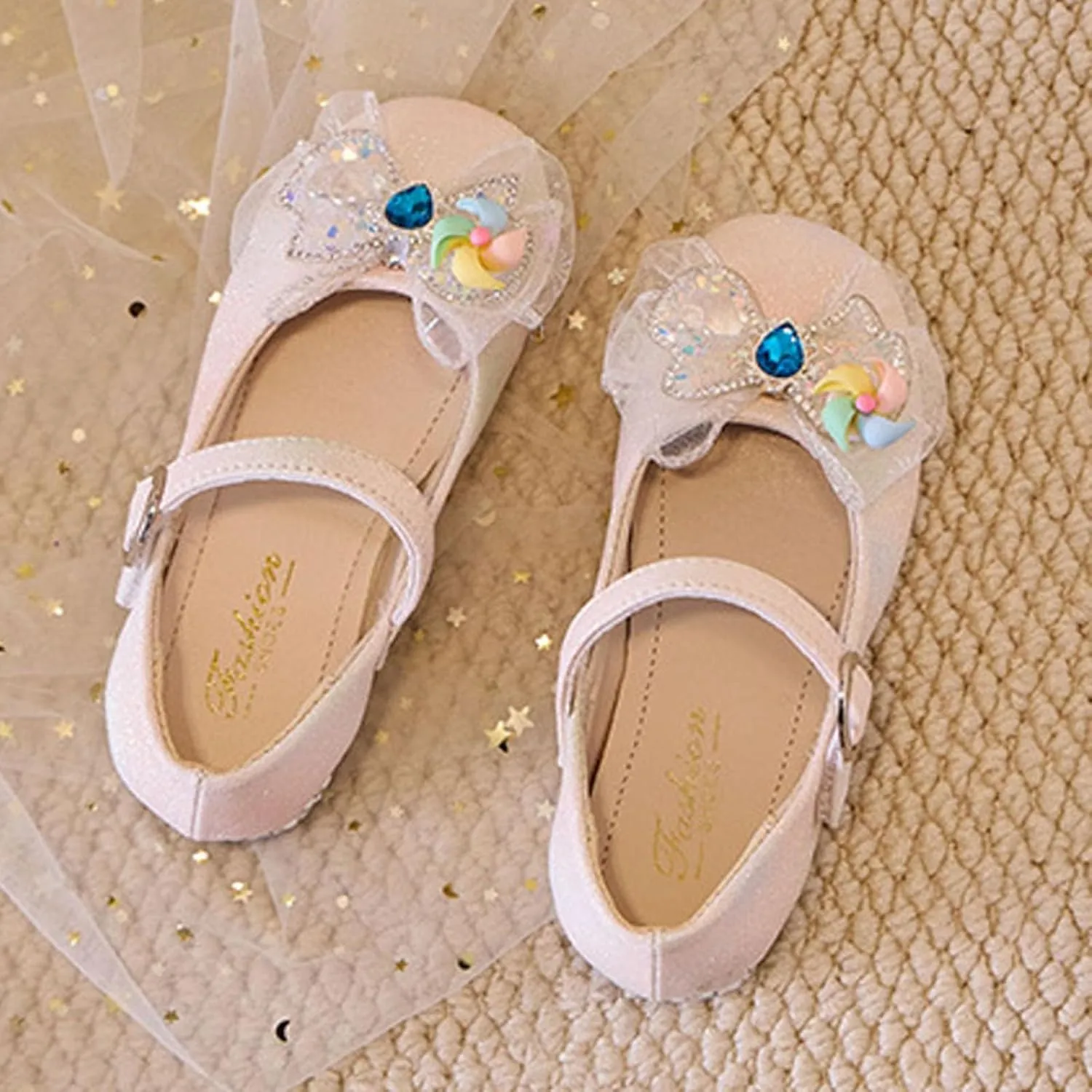 Toddler Boys Girls Double Sandals Spring And Summer Girls Crystal Shoes Fashionable Thick Heel Party Performance Dance Sandals Children's Adjustable Back Strap Water Sandal