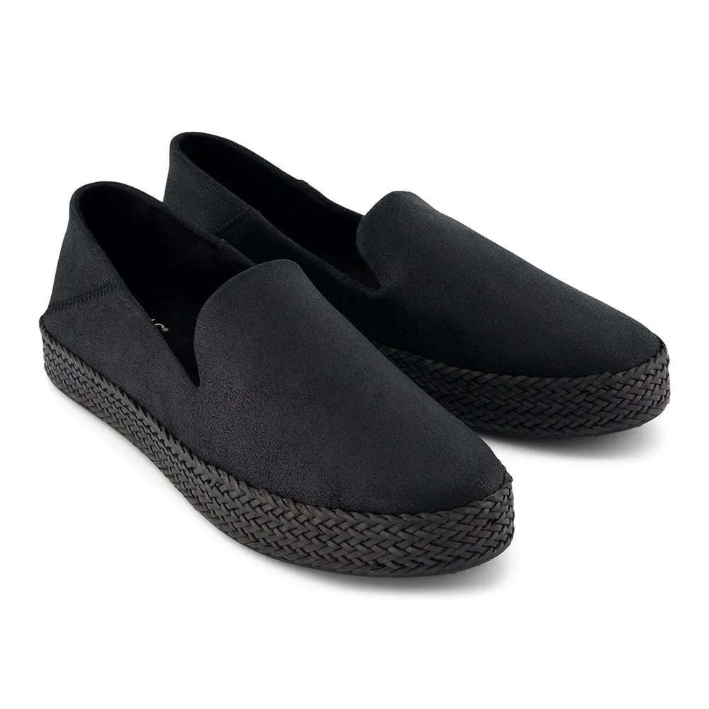 TOMS Women Carolina Espadrille - Black Metallic Suede