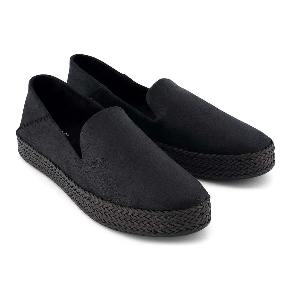 TOMS Women Carolina Espadrille - Black Metallic Suede