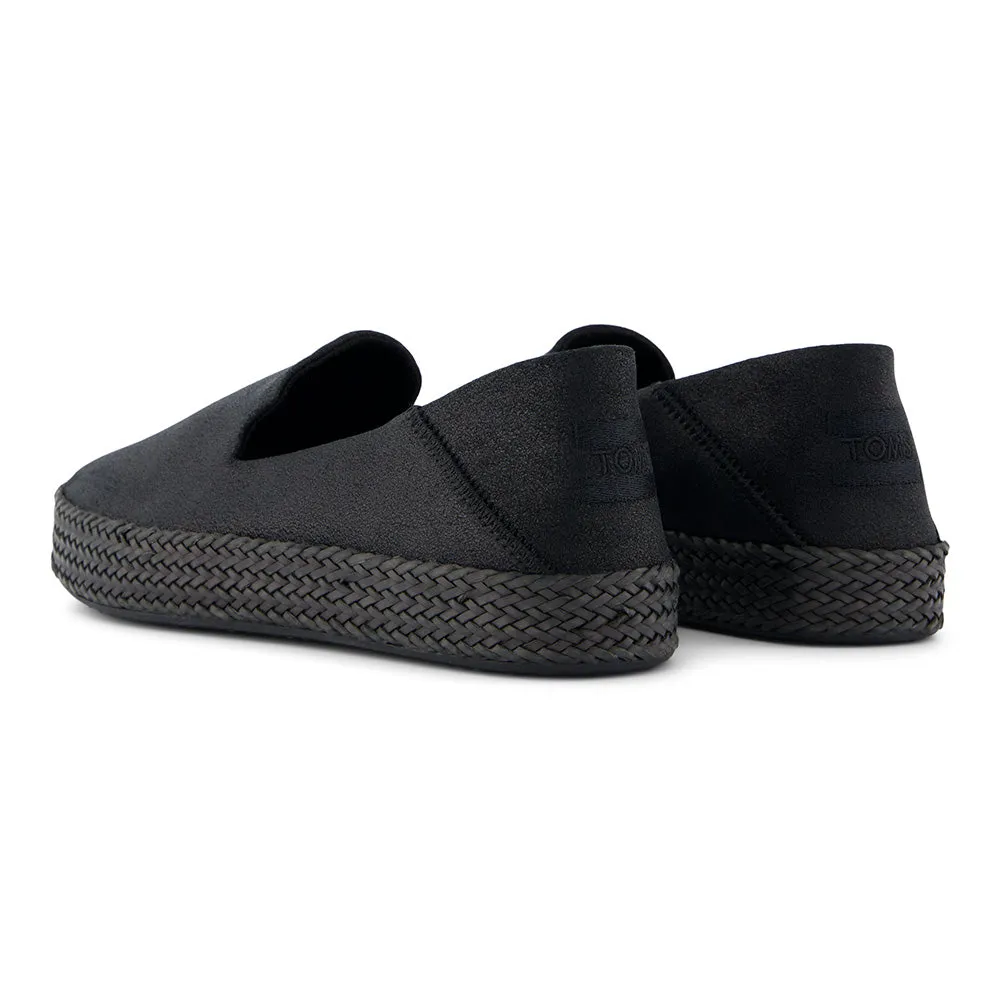 TOMS Women Carolina Espadrille - Black Metallic Suede