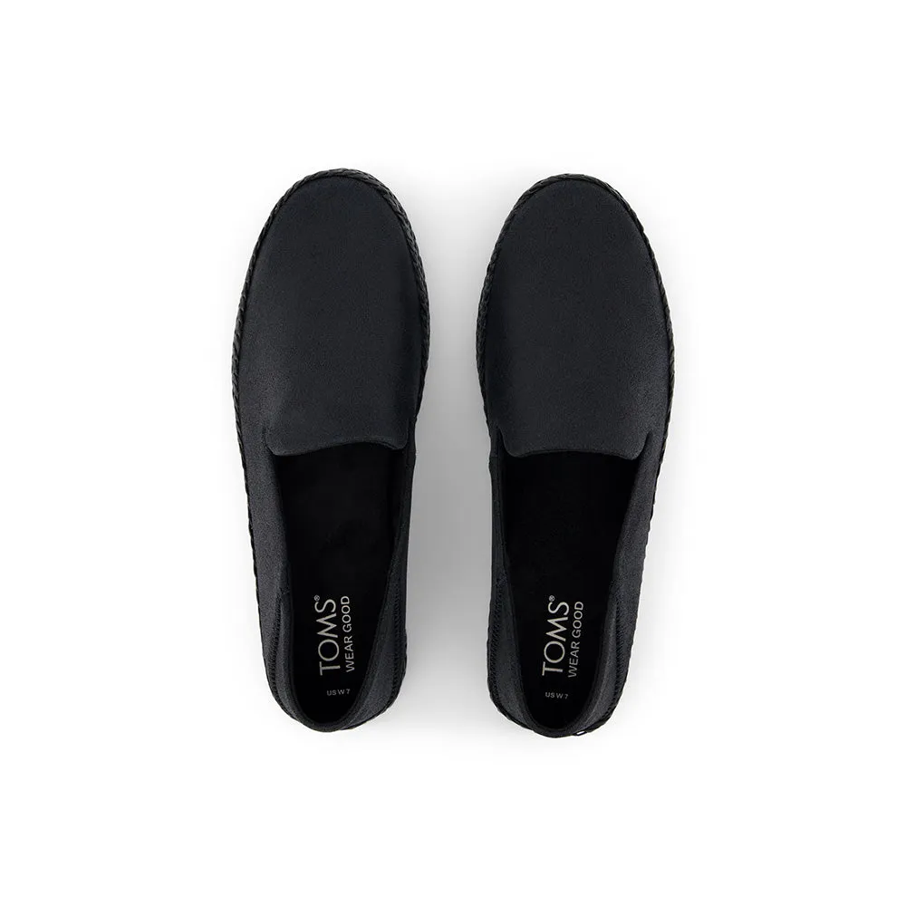 TOMS Women Carolina Espadrille - Black Metallic Suede