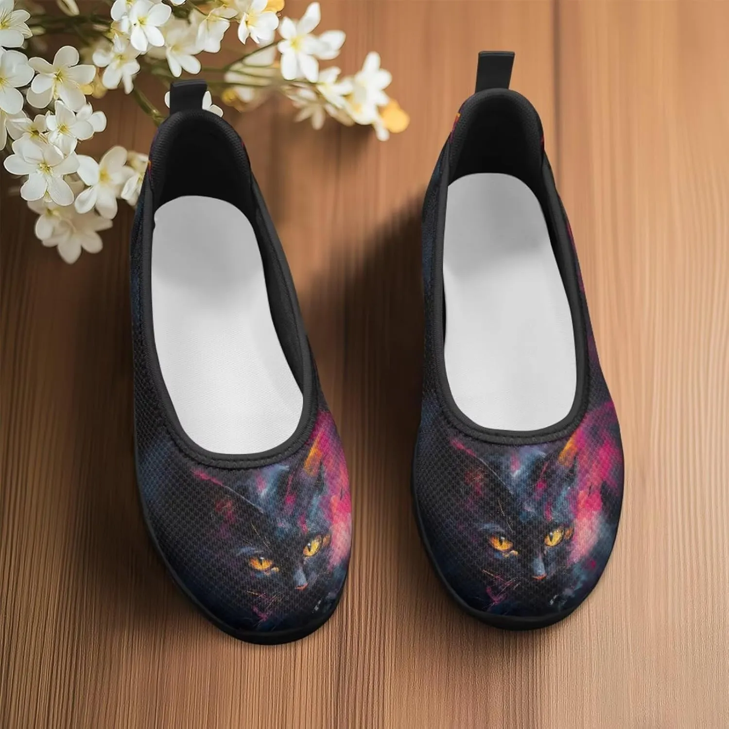 UNICEU Womens Slip On Mesh Shoes Casual Breathable Low Top Loafers Lightweight Comfort Fashion Walking Work Sneakers