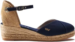 Viscata Pubol Espadrille Canvas Low Wedges with Ankle Strap Spain Handmade 2 Heel Women's Sandals with Breathable Organic Cotton Canvas and 100% Natural Jute for all Occasions: Casual, Work, Party