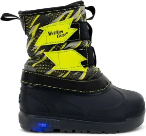 Western Chief Kids Denali Lighted Faux Fur Cold Weather Boots  Waterproof Snow Boots with Reflective Glitter, Warm and Cozy Winter Boots for Toddlers and Kids