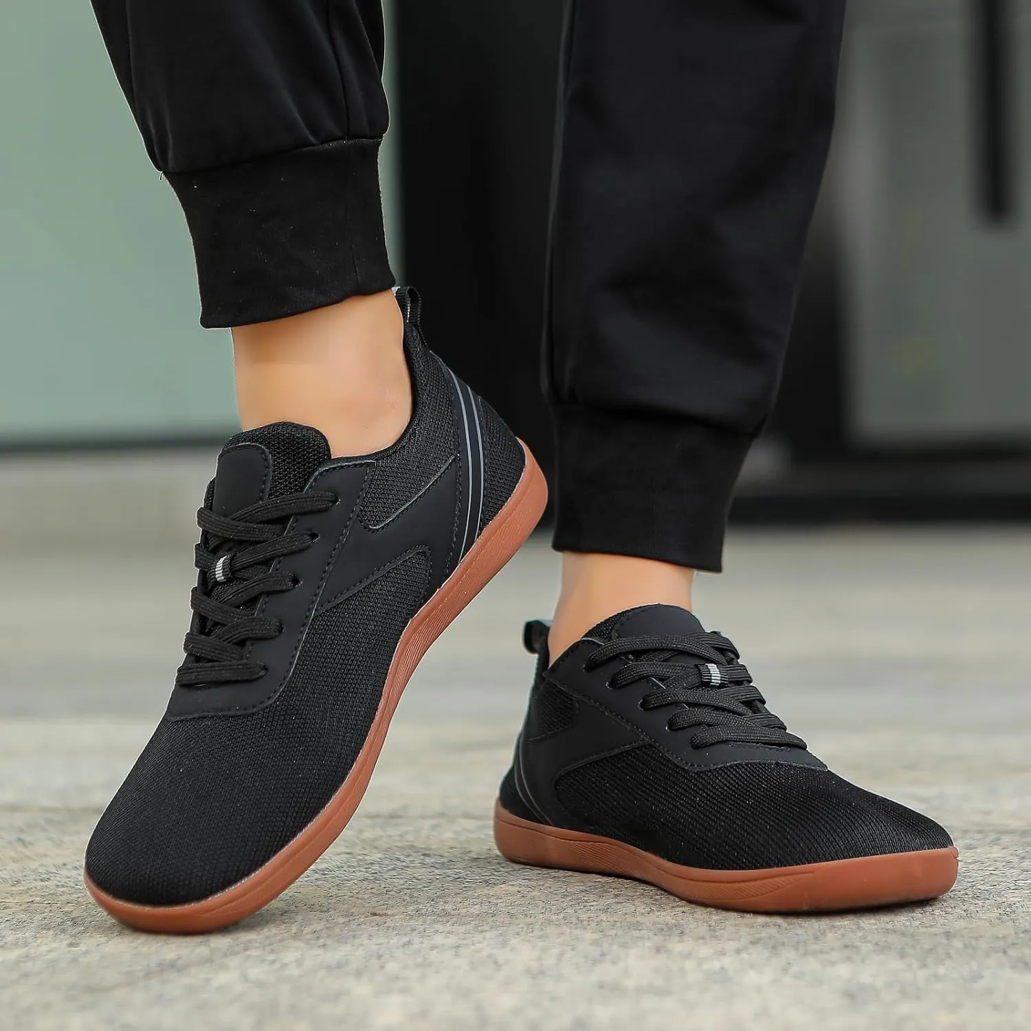 Wide Toe Barefoot Shoes Women Men Minimalist Walking Shoes Zero Drop Mesh Workout Sneakers Lightweight Breathable Comfortable Running Shoe for Athletic Workout Gym Jogging Slip On Walking Shoe