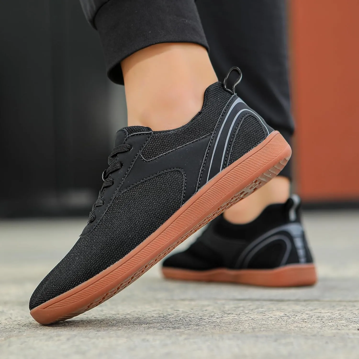 Wide Toe Barefoot Shoes Women Men Minimalist Walking Shoes Zero Drop Mesh Workout Sneakers Lightweight Breathable Comfortable Running Shoe for Athletic Workout Gym Jogging Slip On Walking Shoe