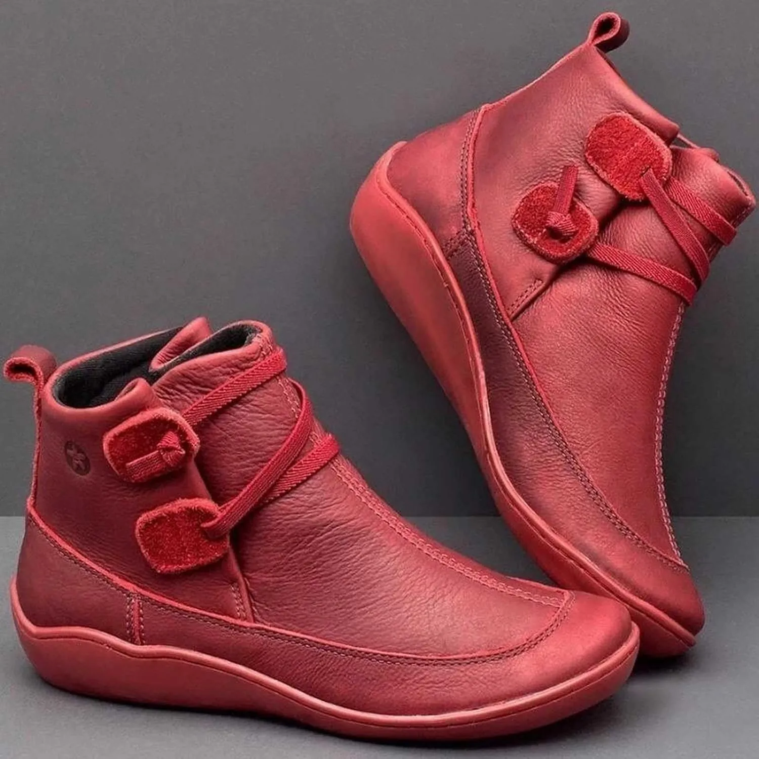 Women's Ankle Boots & Booties Wide Ankle Booties for Women Short Boots for Women Low Heel Hiking Boot Laces Men Cozy Warm Lightweight Slip on Pointed Toe Leather Casual