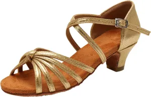 Women's Dance Shoes Ankle Strap Latin Dancing Heels Fashion Soft Sole Comfortable Ballroom Wedding Dancing (Gold, 9)
