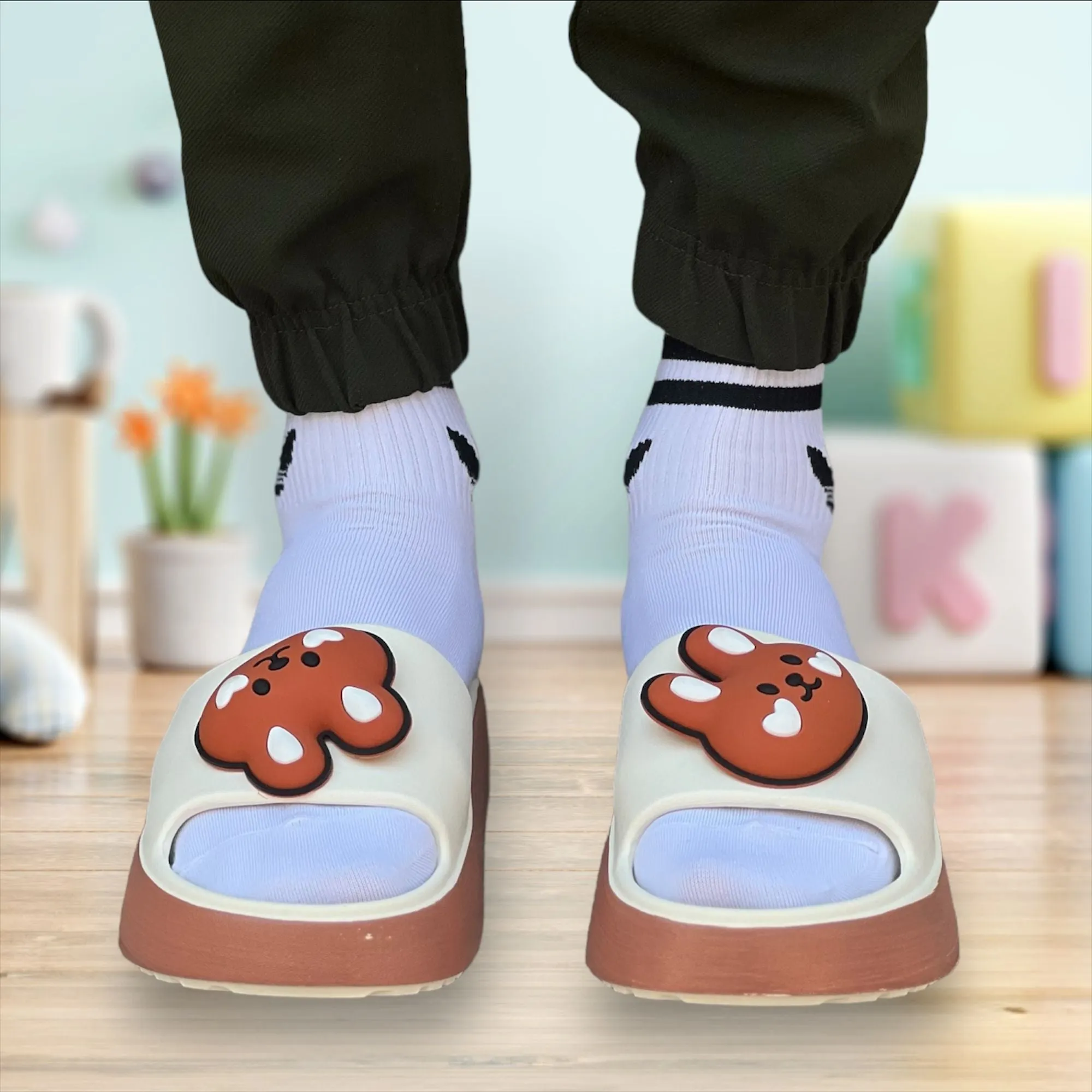 Women's Fashion Cartoon Cute Slip On Slipper E8805-2