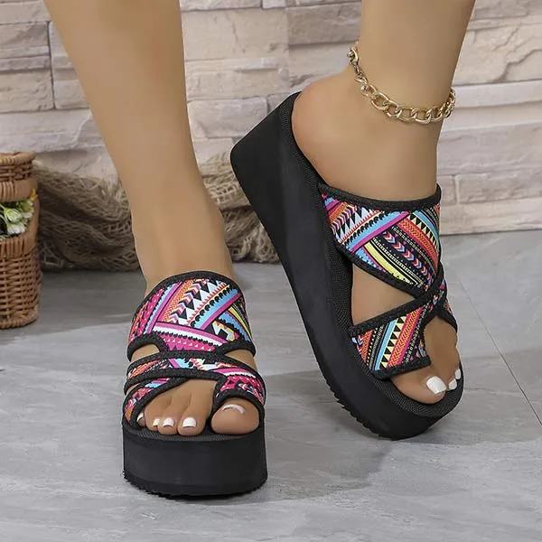 Women's Fashionable Wedge Heel Slippers 47172491C