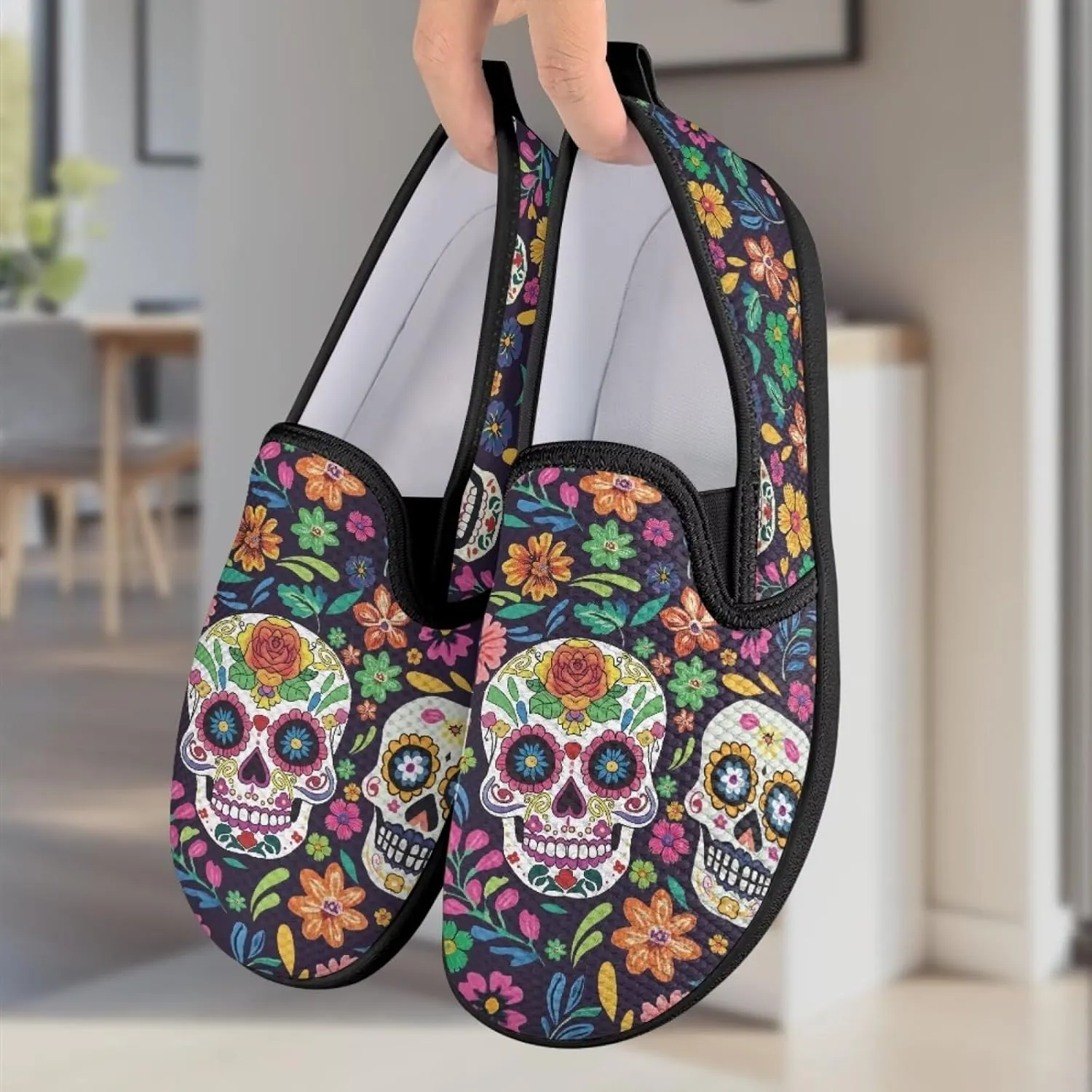 Women's Mesh Flats Shoes Breathable Low Top Slip On Sneakers Fashion Comfort Ladies Walking Travel Loafers