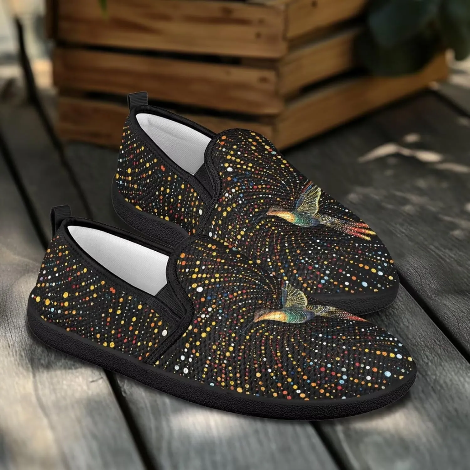 Women's Mesh Flats Shoes Casual Breathable Slip On Sneakers Non-Slip Low Top Outdoor Walking Loafers