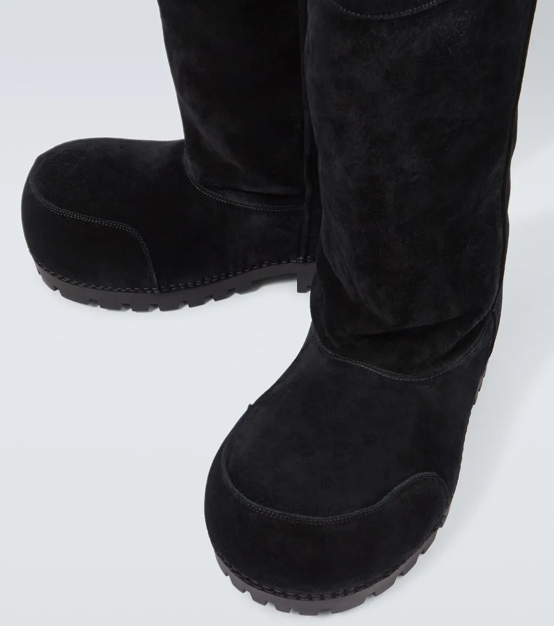 Women's Platform Snow Boots Suede Fur Hippy Mid Calf Winter Boots Classic Slip On Comfortable High Boots Chunky Trending Shoes