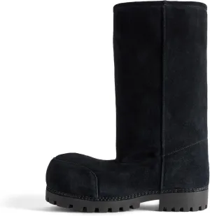 Women's Platform Snow Boots Suede Fur Hippy Mid Calf Winter Boots Classic Slip On Comfortable High Boots Chunky Trending Shoes