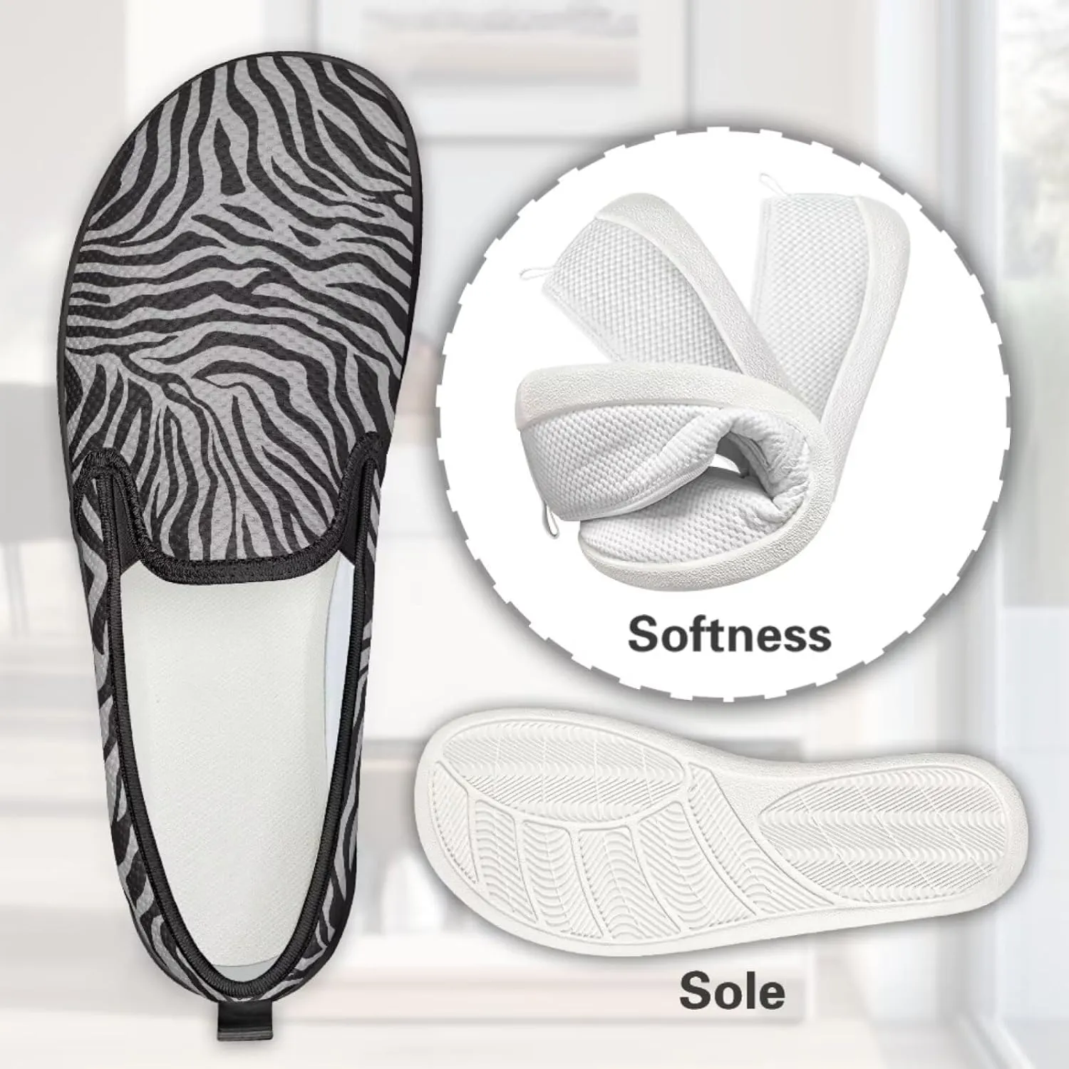 Women's Slip On Shoes Casual Breathable Mesh Flats Sneakers Fashion Low Top Soft Loafers for Tennis Work