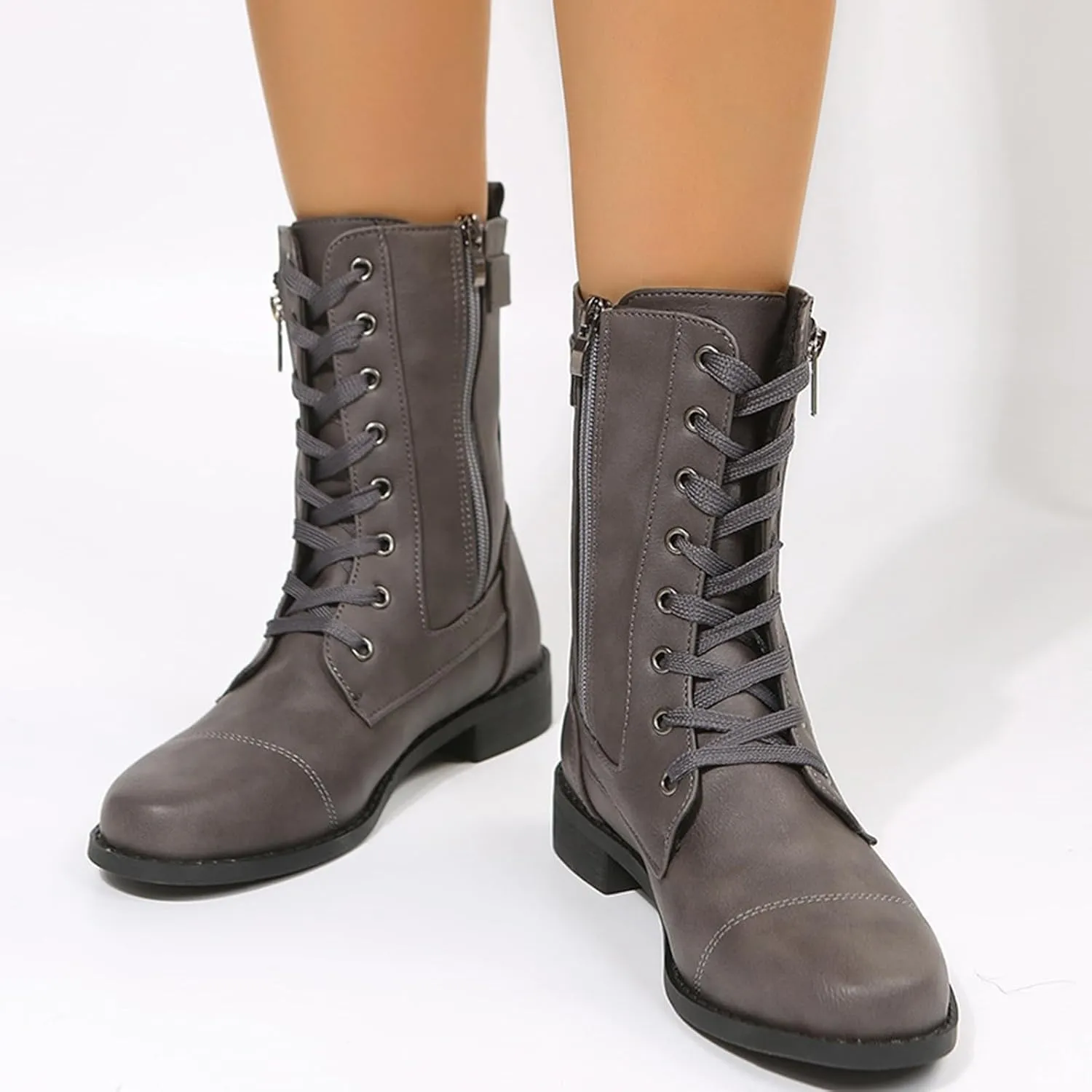Work Boots for Women Ankle Womens Heeled Booties Extra Wide Boots Women Ankle Boot Closed Head Cute Cozy Closed Pointed Toe Low Block Heel Zip Up